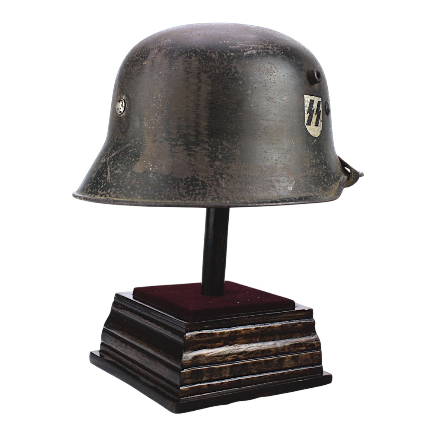 Rare German WW2 Double Decal SS Transitional Helmet, M16/M18 Shell, M31 Liner & Chinstrap
