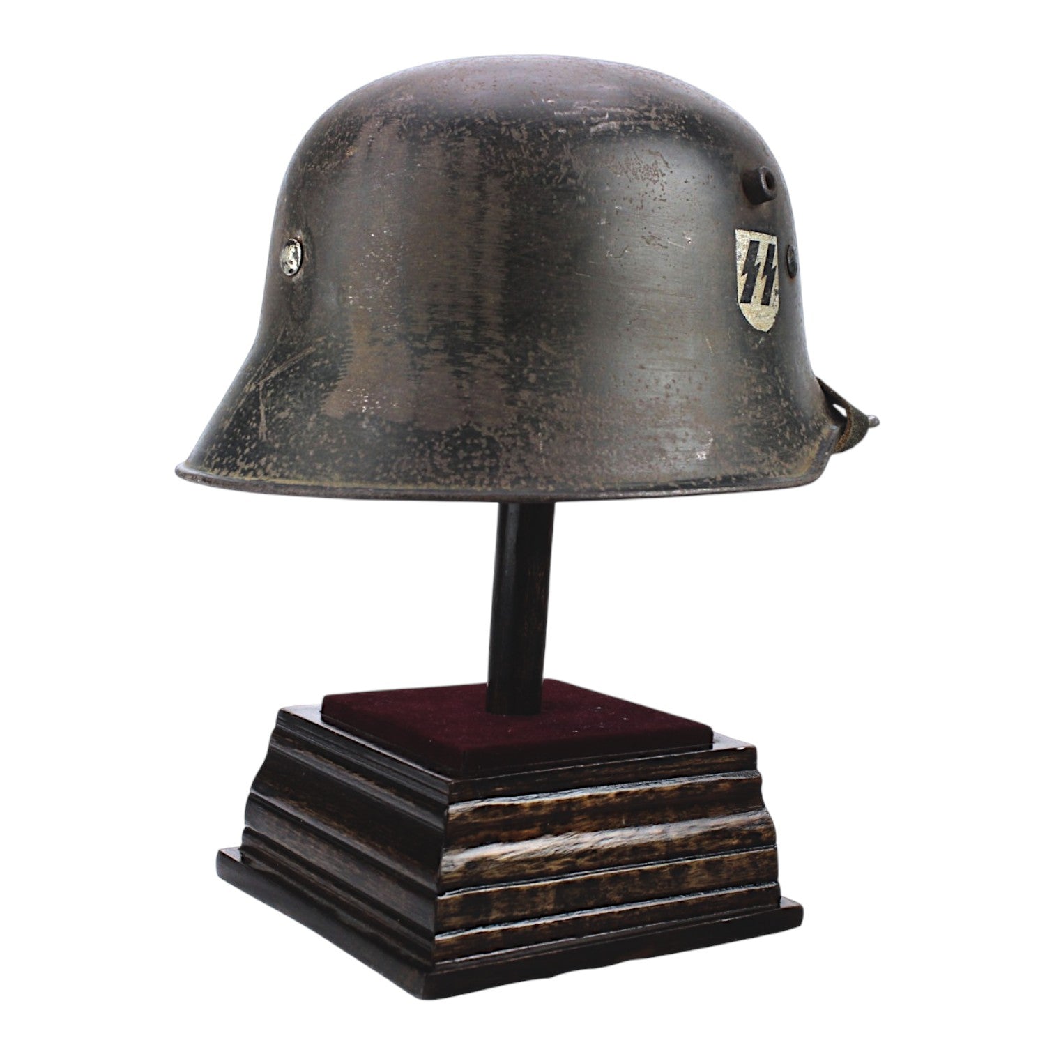 Rare German WW2 Double Decal SS Transitional Helmet, M16/M18 Shell, M31 Liner & Chinstrap