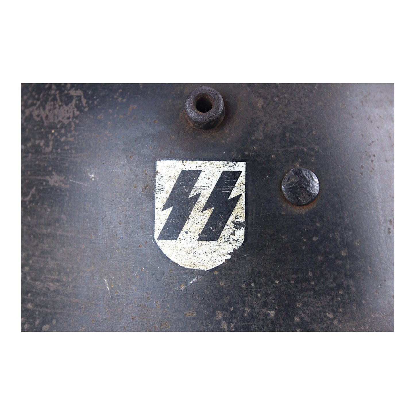 Rare German WW2 Double Decal SS Transitional Helmet, M16/M18 Shell, M31 Liner & Chinstrap