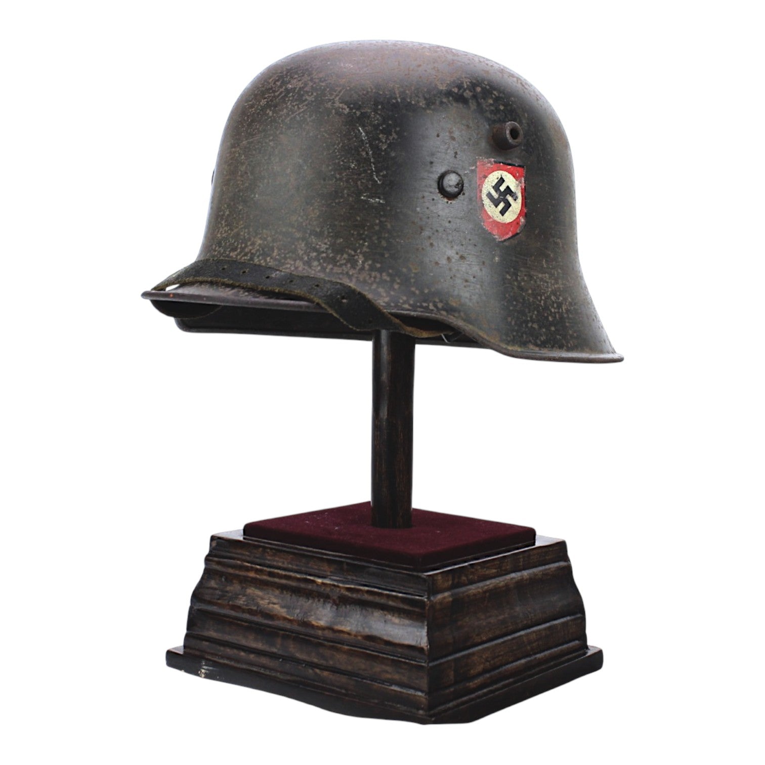 Rare German WW2 Double Decal SS Transitional Helmet, M16/M18 Shell, M31 Liner & Chinstrap