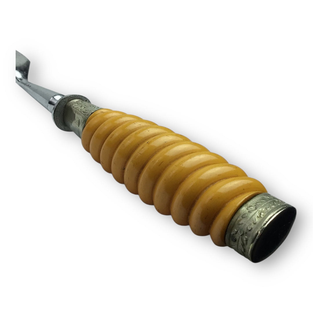 Rare German WW2 Luftwaffe Dagger-Style Carving Set Fork with Silver Accents