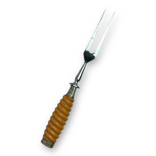 Rare German WW2 Luftwaffe Dagger-Style Carving Set Fork with Silver Accents