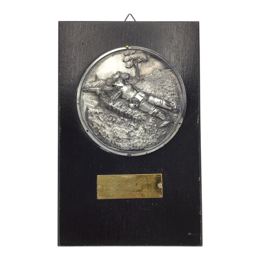 Rare German WW2 Presentation Award Plaque Inscribed by SS Panzer Officer Hanns-Heinrich Lohmann - Knight's Cross of the Iron Cross with Oakleaves Winn