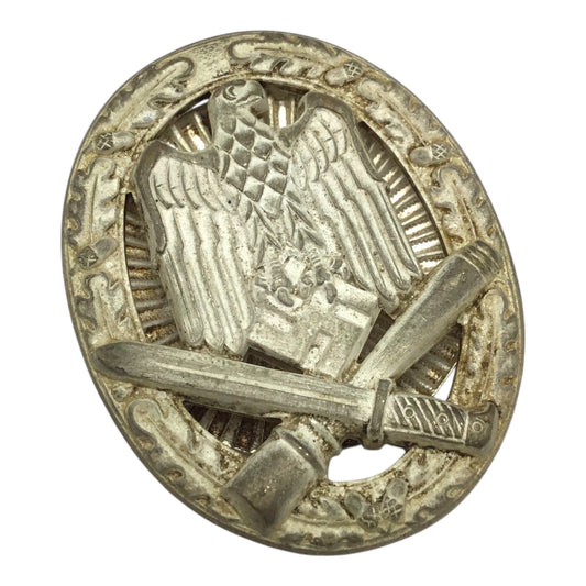 Rare German WWII Heer General Assault Badge - Screwback “Afrika Korps Type”- Assmann Marked “A”