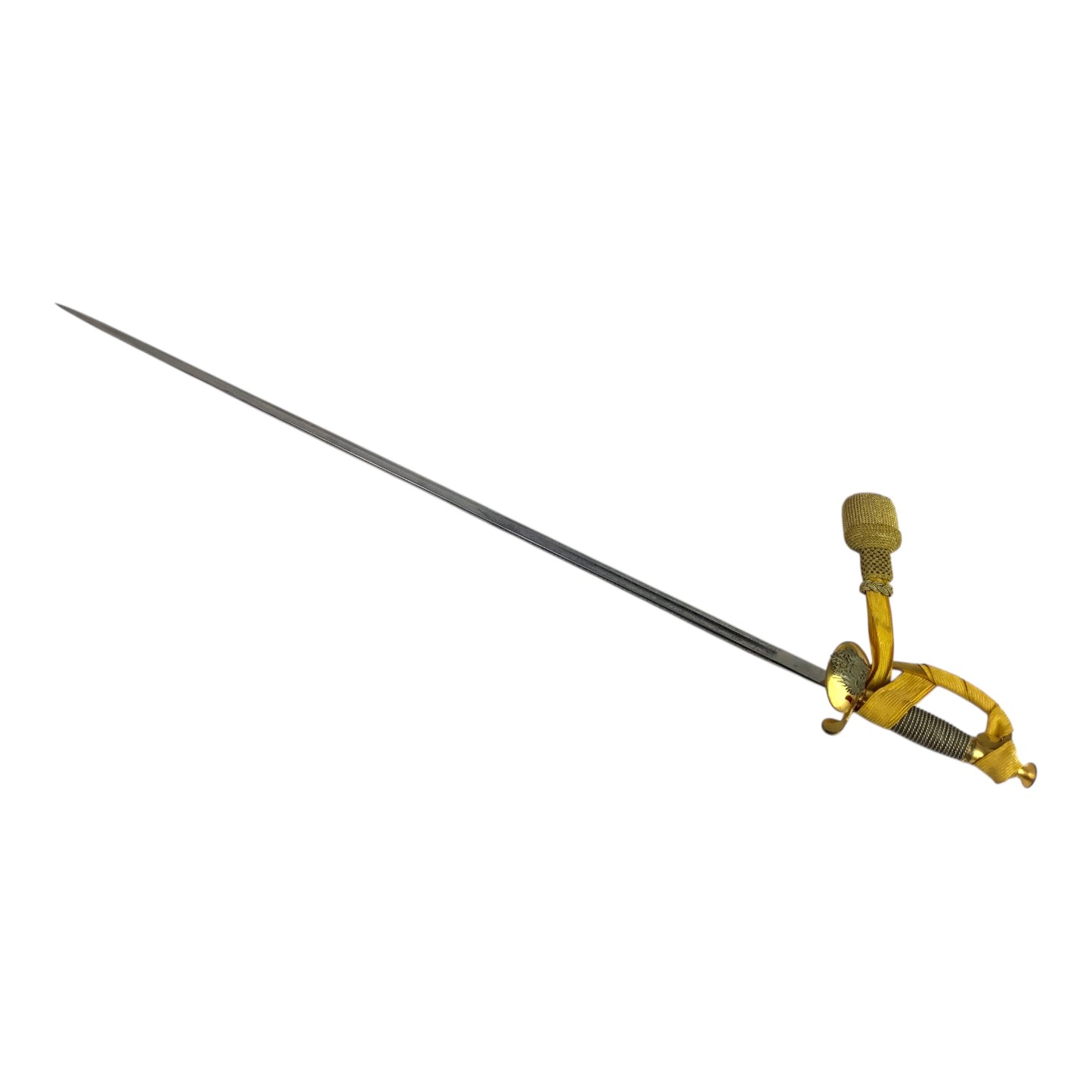 Rare Imperial German Officer Sword with Triple-Engraved Blade and Gold Portapee
