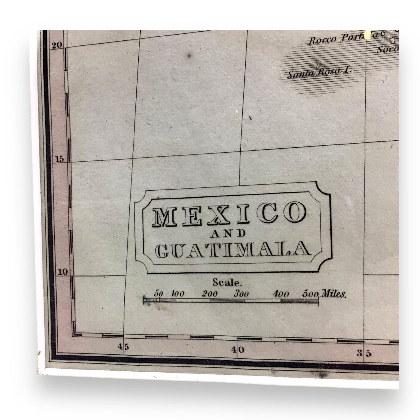 Rare Texas Independence Map "Mexico and Guatimala," c. 1832 – Framed