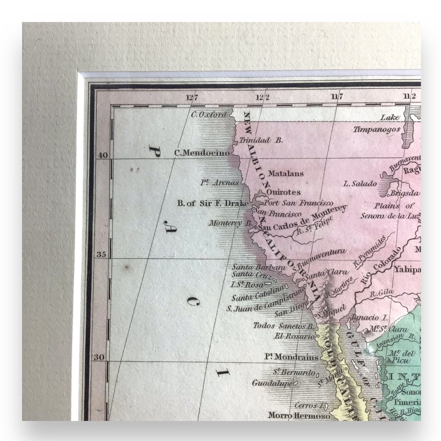 Rare Texas Independence Map "Mexico and Guatimala," c. 1832 – Framed