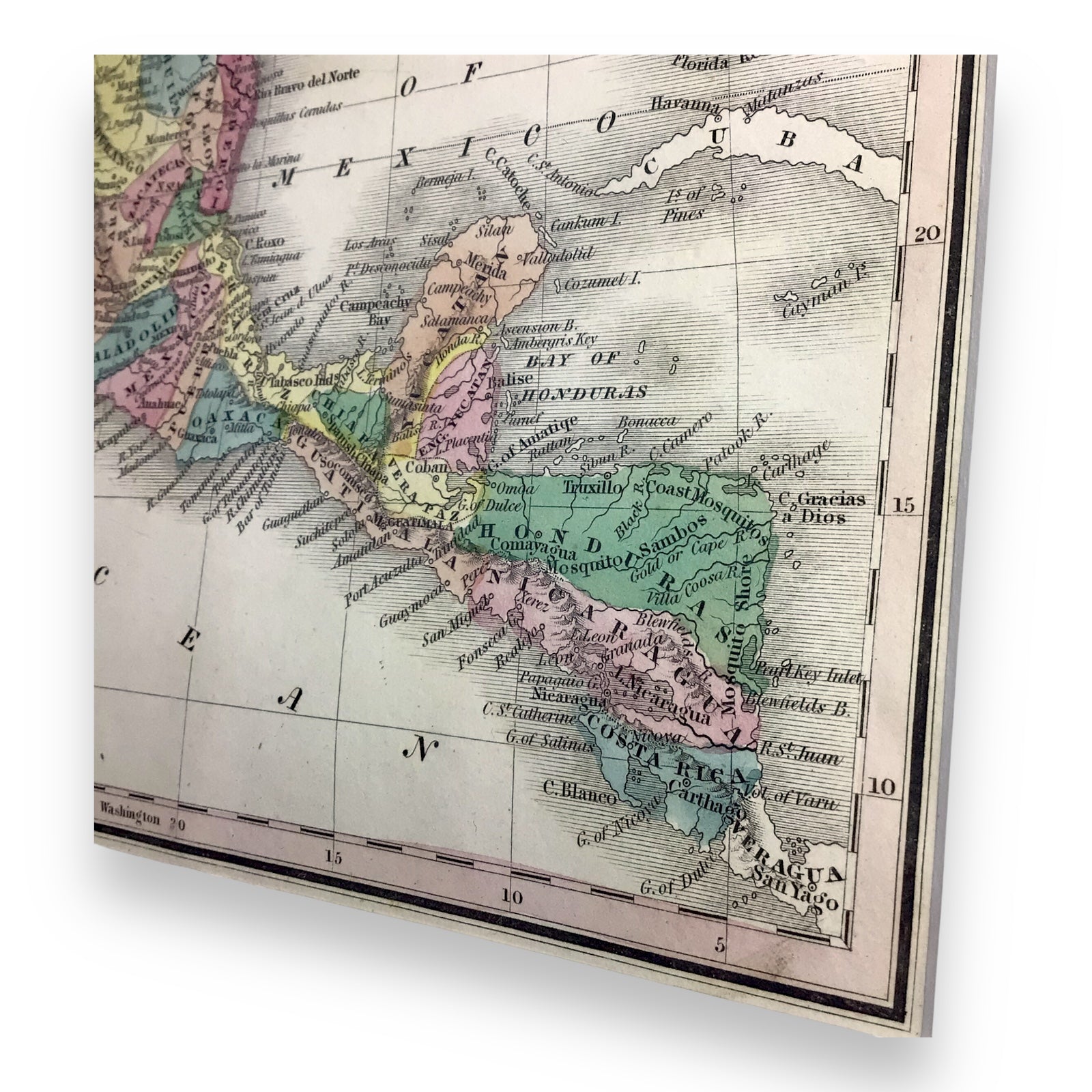 Rare Texas Independence Map "Mexico and Guatimala," c. 1832 – Framed