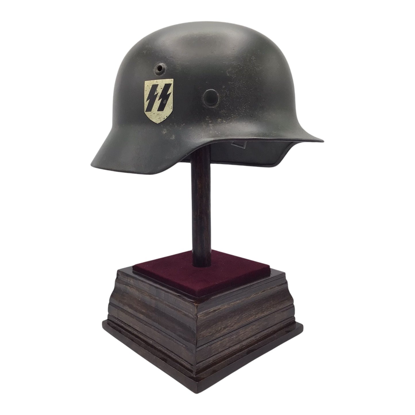 Rare WWII German M38 Double Decal SS Combat Helmet - Marked ET62