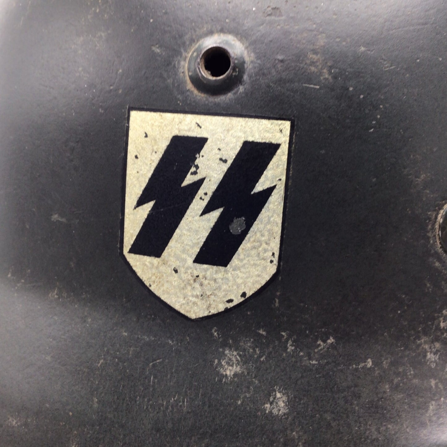 Rare WWII German M38 Double Decal SS Combat Helmet - Marked ET62