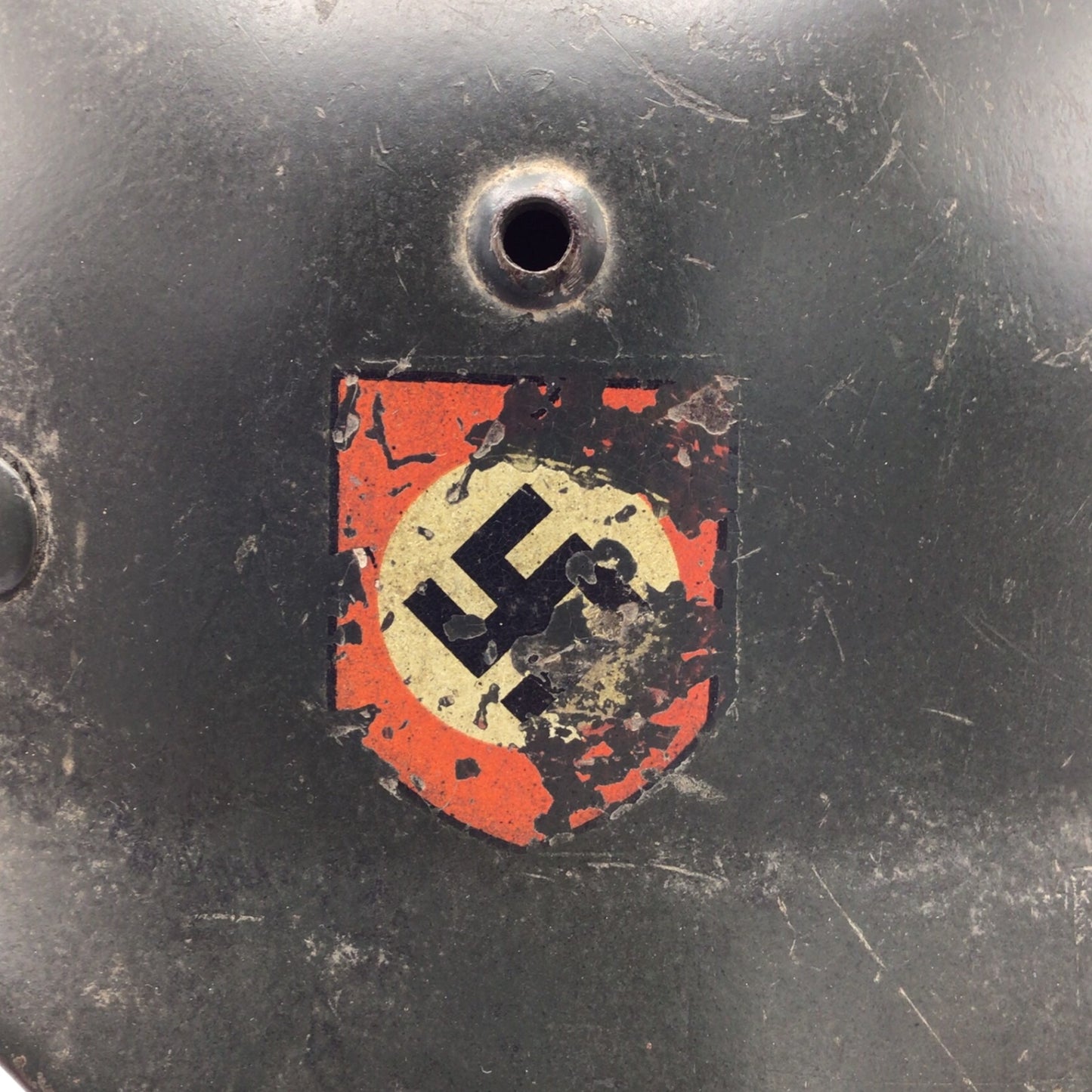 Rare WWII German M38 Double Decal SS Combat Helmet - Marked ET62