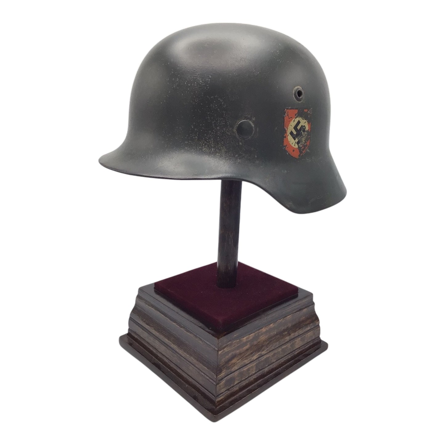 Rare WWII German M38 Double Decal SS Combat Helmet - Marked ET62