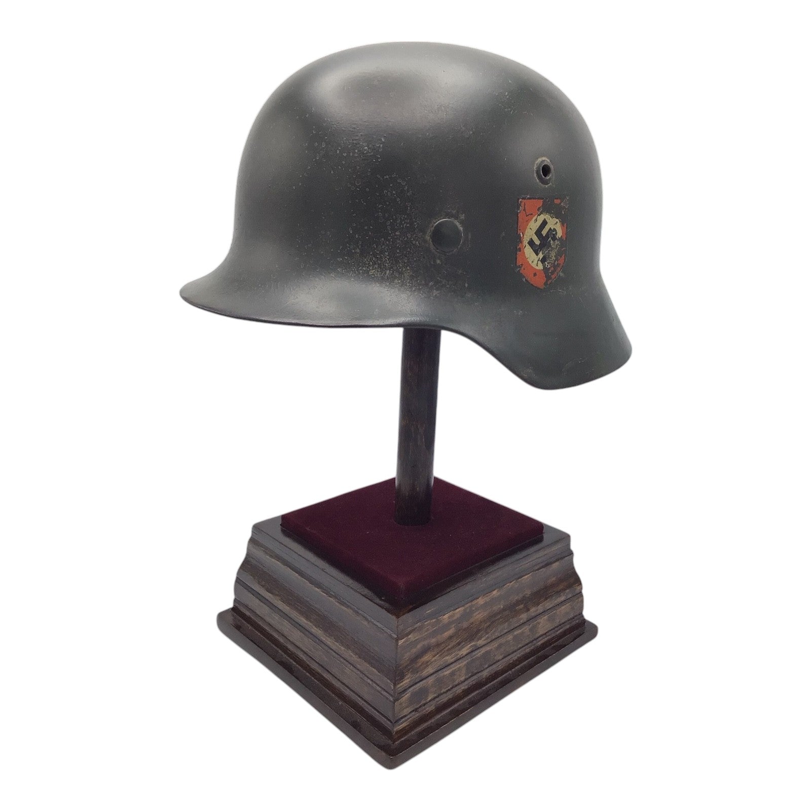 Rare WWII German M38 Double Decal SS Combat Helmet - Marked ET62