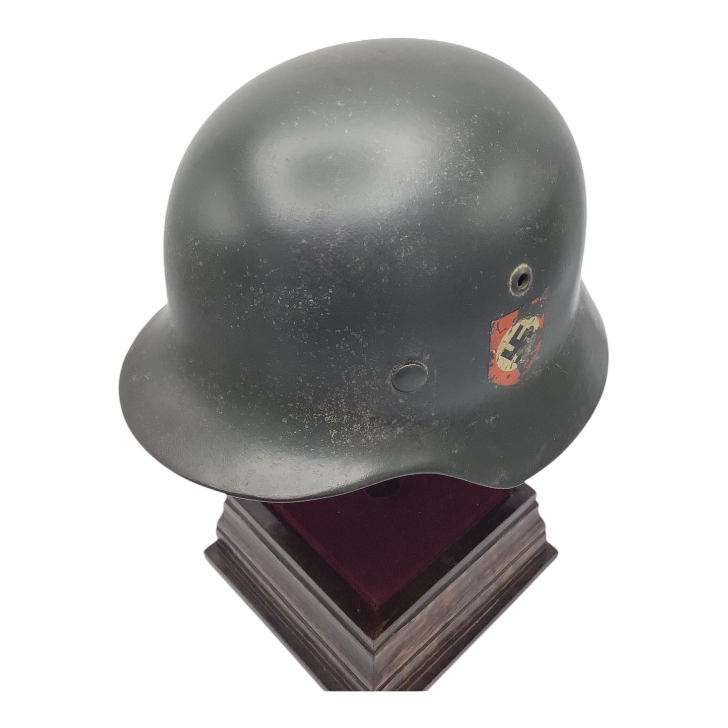Rare WWII German M38 Double Decal SS Combat Helmet - Marked ET62