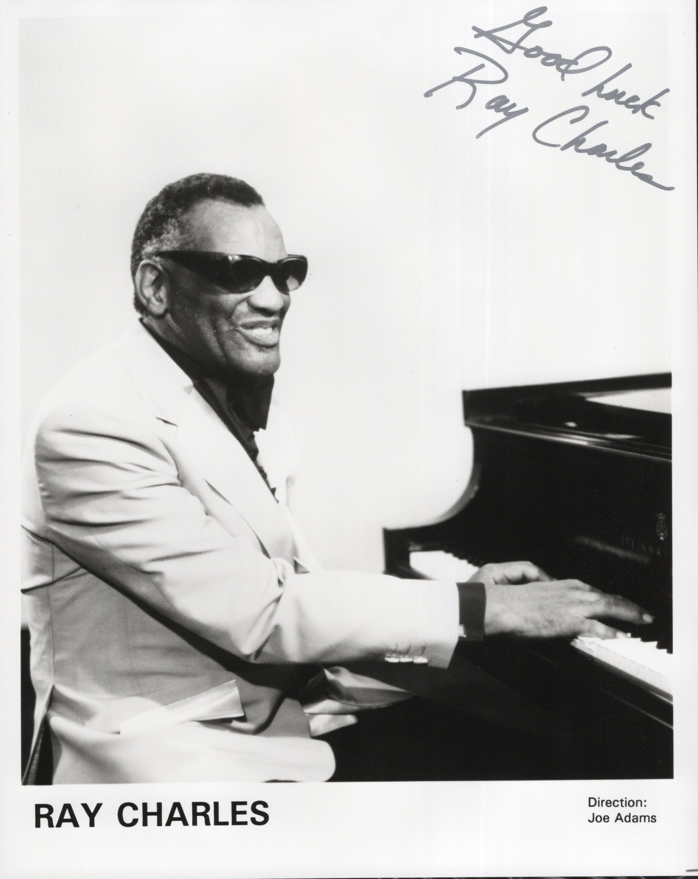 Ray Goodluck Ray Charles Signed Photo 8x10 B&W Personalized