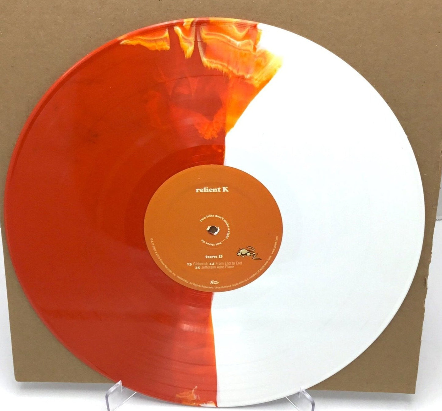 Relient K – Two Lefts Don't Make A Right ... But Three Do 2 x LP Orange & White Wax Vinyl