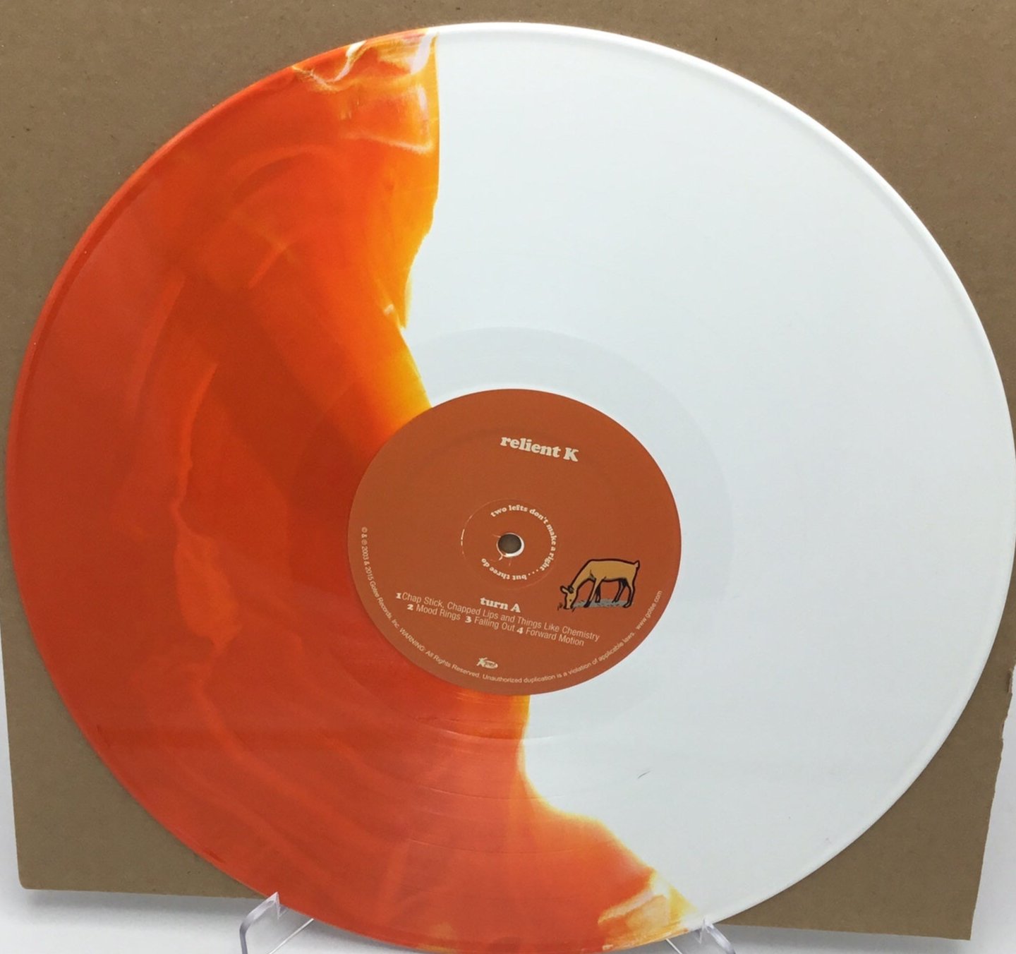 Relient K – Two Lefts Don't Make A Right ... But Three Do 2 x LP Orange & White Wax Vinyl