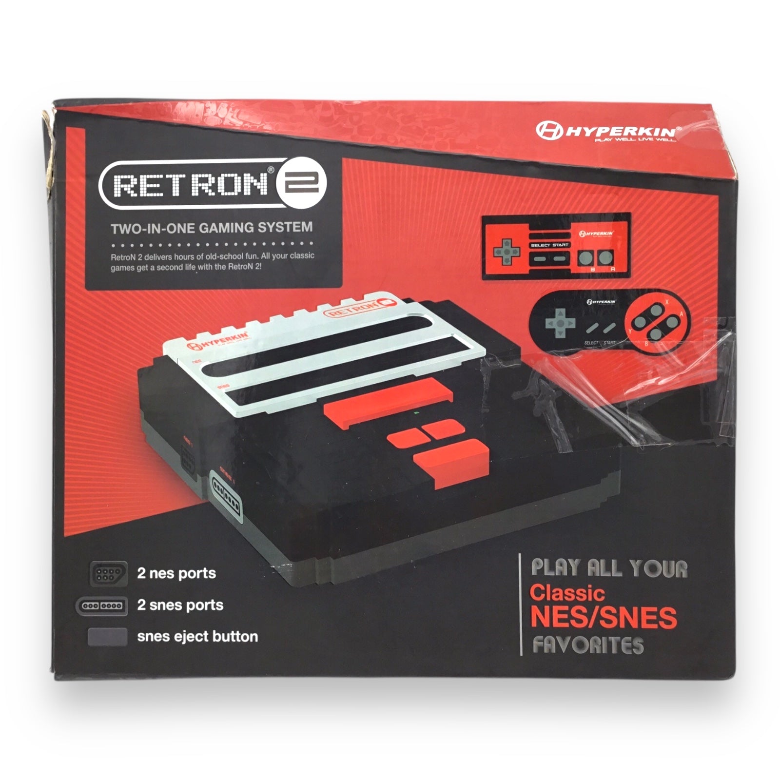 Retron2 Two-in-One Gaming System M05932-BK w/ Controllers & Cables – Tested