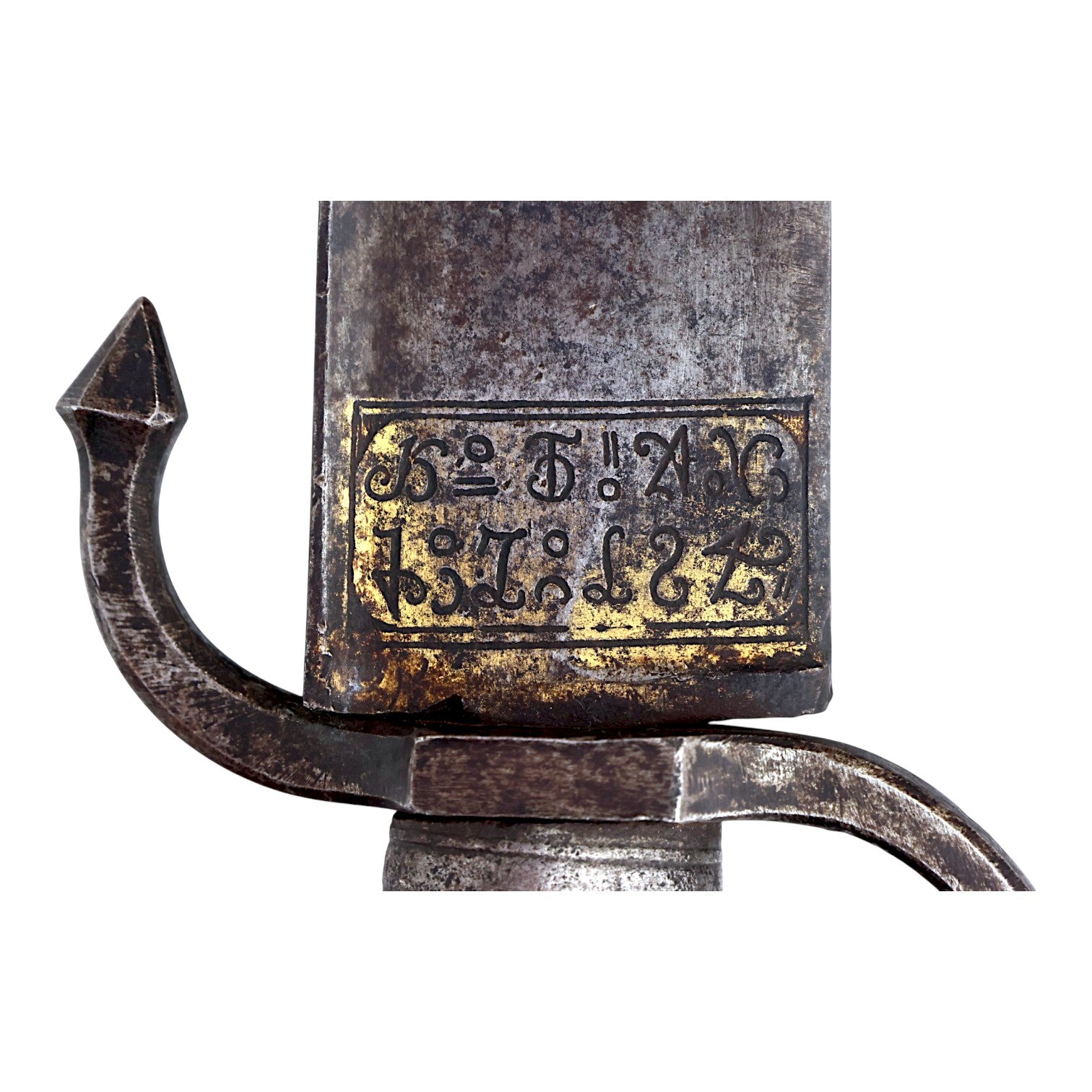 Revolutionary War Lafayette Massive 18thC French Cuttoe Hunting Sword Blued & Gilt Blade