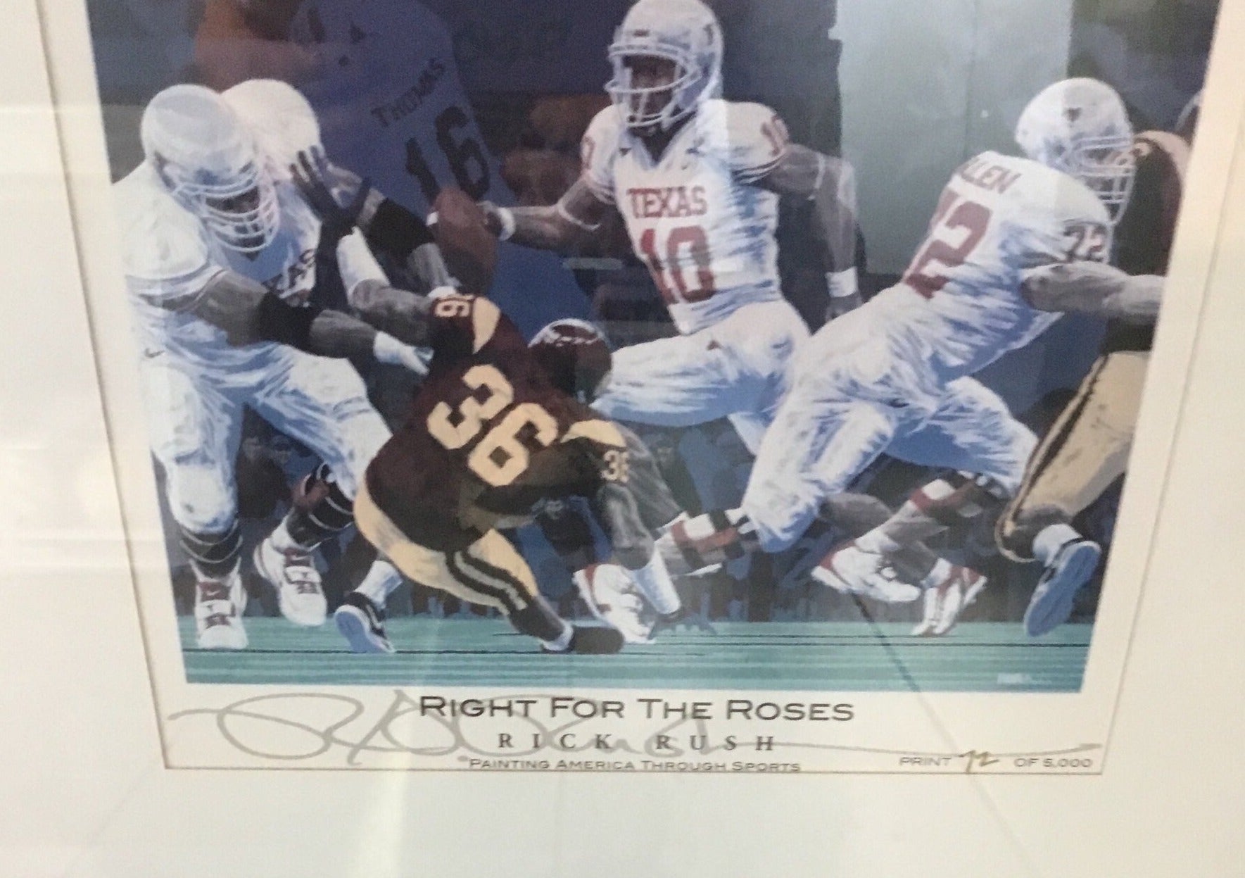 Rick Rush Signed/Autographed Texas Longhorns Right For The Roses Painting Print #72/5000