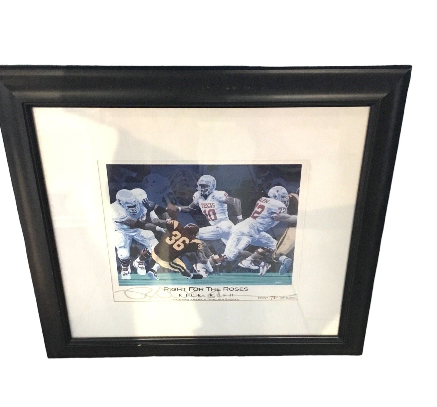 Rick Rush Signed/Autographed Texas Longhorns Right For The Roses Painting Print #72/5000