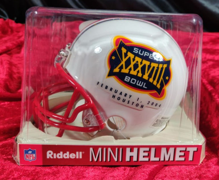 Riddell Football Mini Helmet Super Bowl XXXVIII 38 Patriots Jaguars 2/1/2004