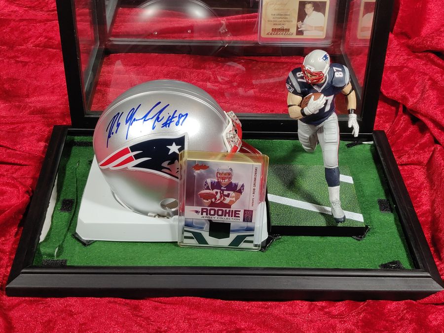 Rob Gronkowski New England Patriots Autographed Mini Helmet Shadowbox + More