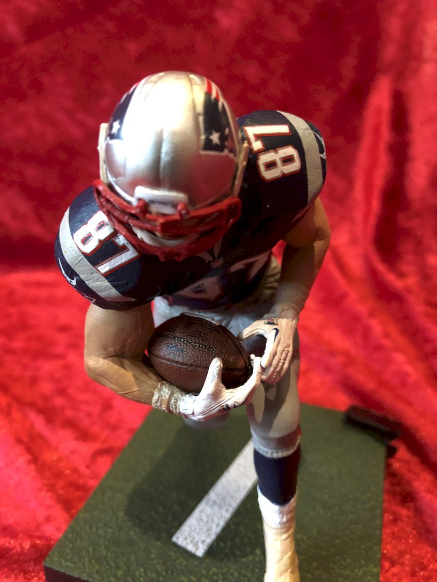 Rob Gronkowski Patriots Certified Authentic Autographed Football Shadowbox & Game Used Material Card #66/87