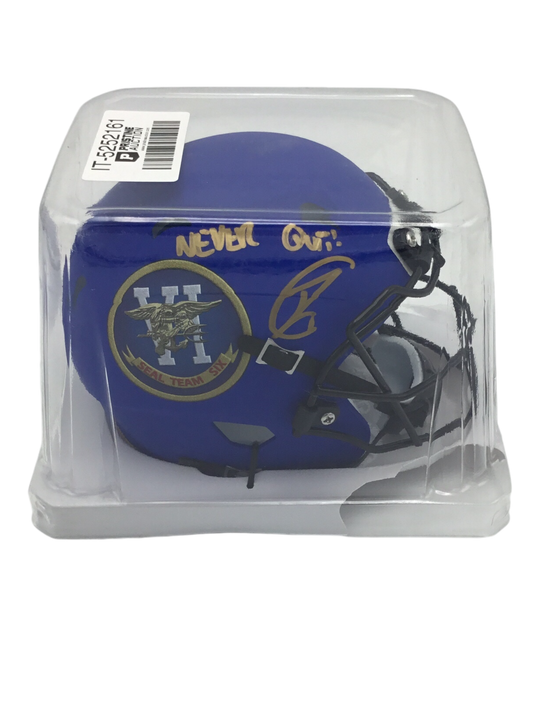 Robert O'Neall Signed Mini Seal Team Six Football Helmet PSA Certified