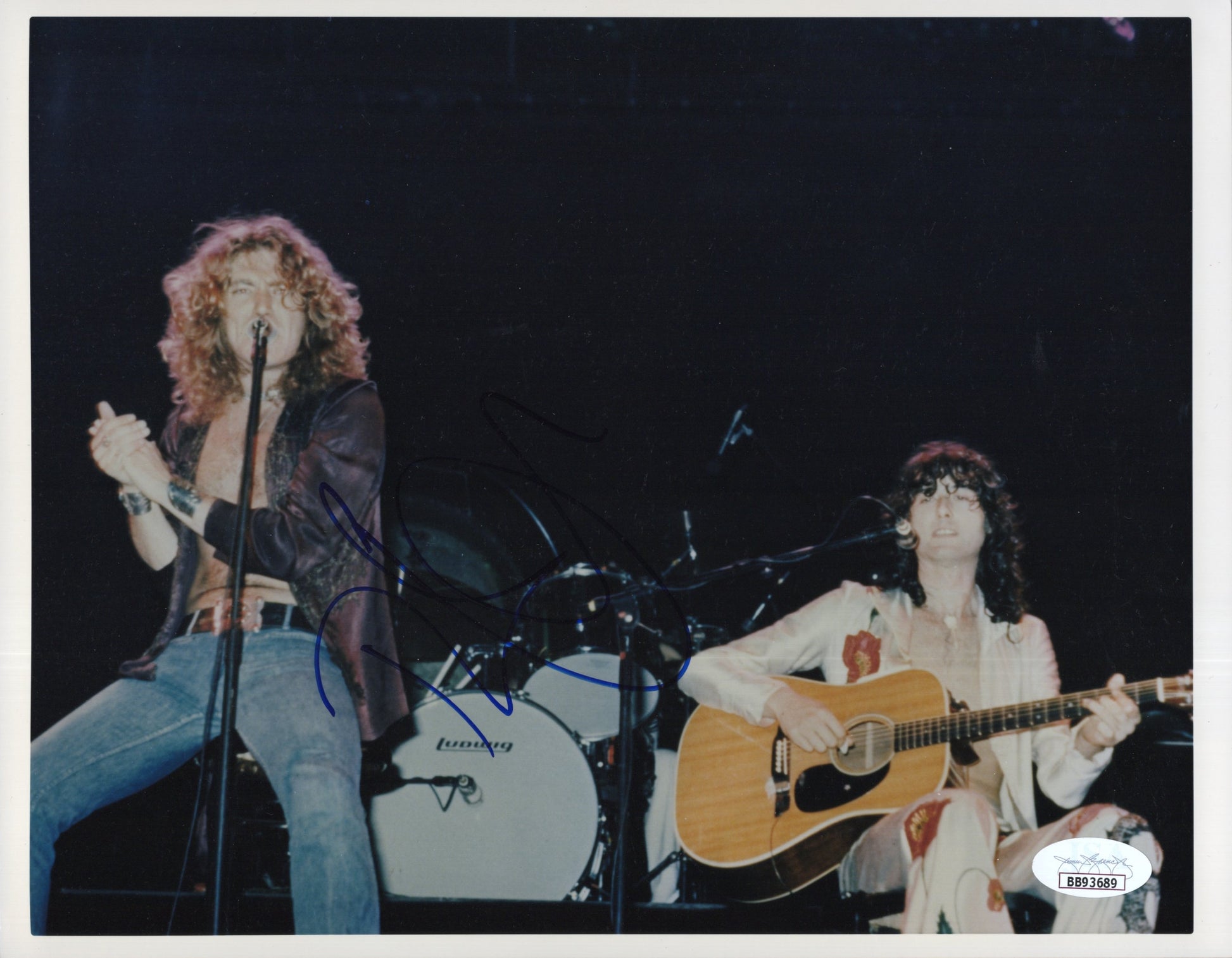Robert Plant Signed Photo 8x10, Led Zeppelin Autograph, On Stage, JSA & PSA