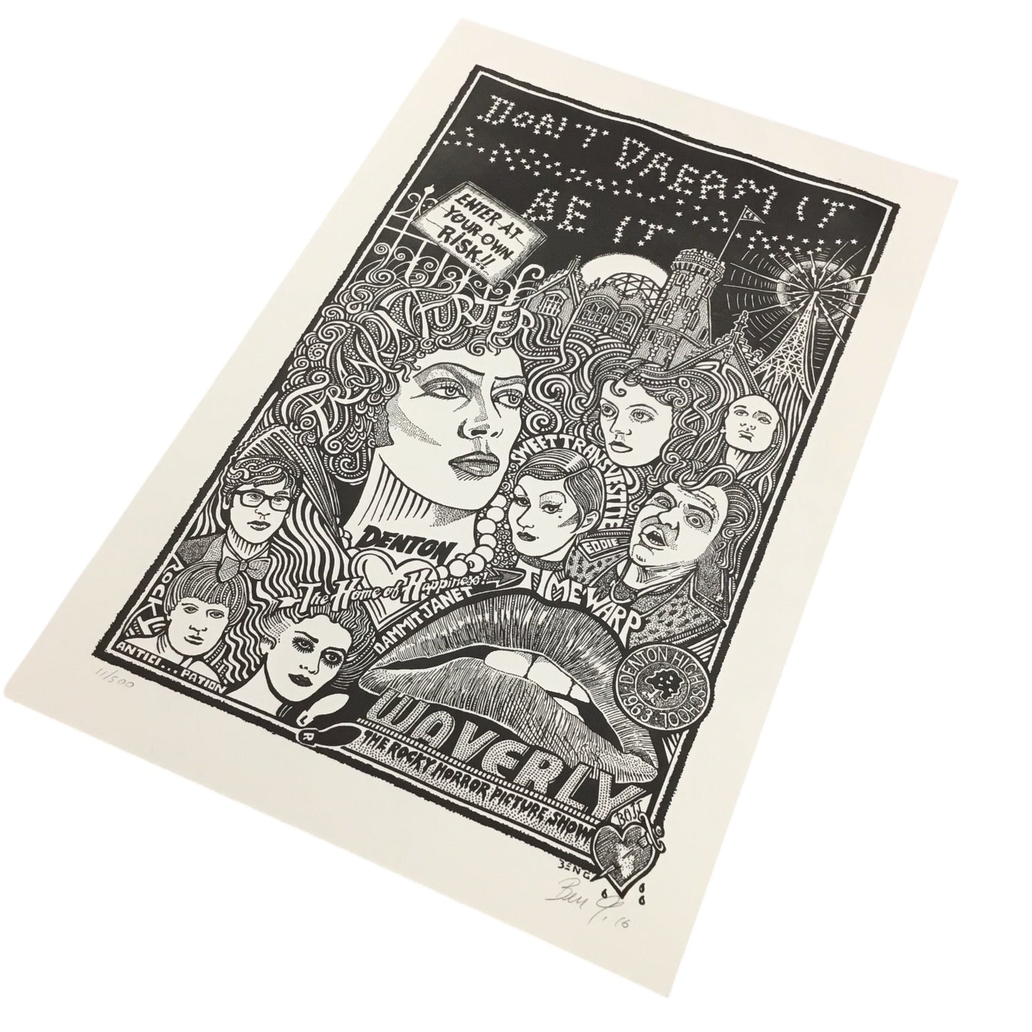 Rocky Horror Picture Show 11x17" Letterpress Print by Ben G Limited Edition 11/500 w/ COA