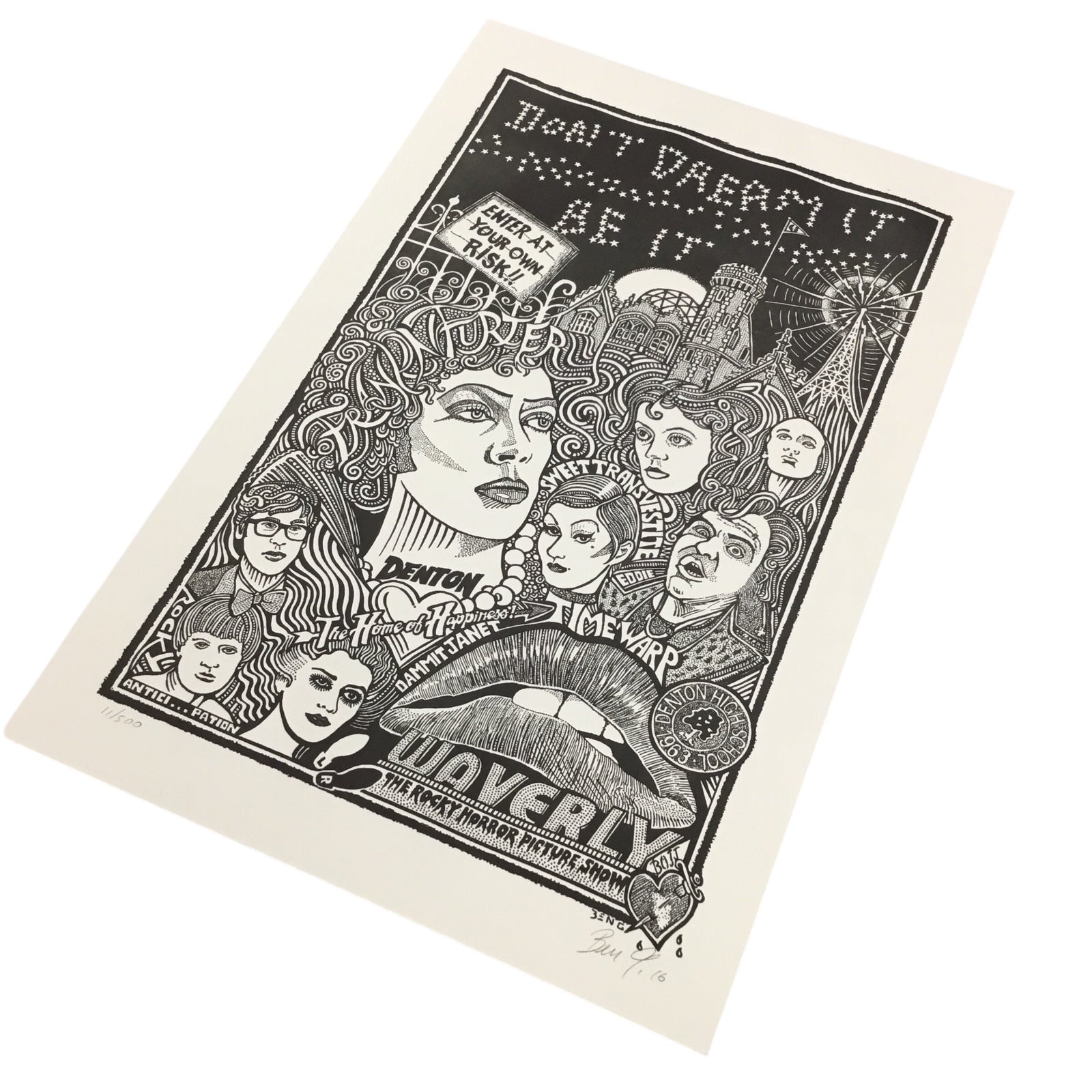 Rocky Horror Picture Show 11x17" Letterpress Print by Ben G Limited Edition 11/500 w/ COA