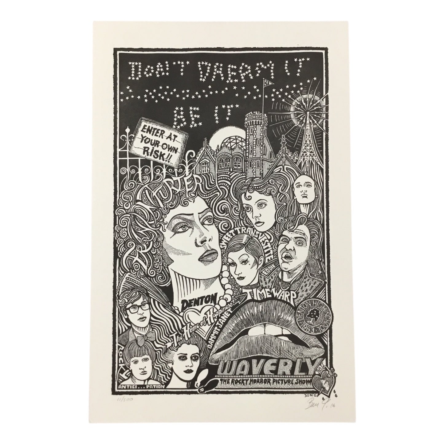 Rocky Horror Picture Show 11x17" Letterpress Print by Ben G Limited Edition 11/500 w/ COA