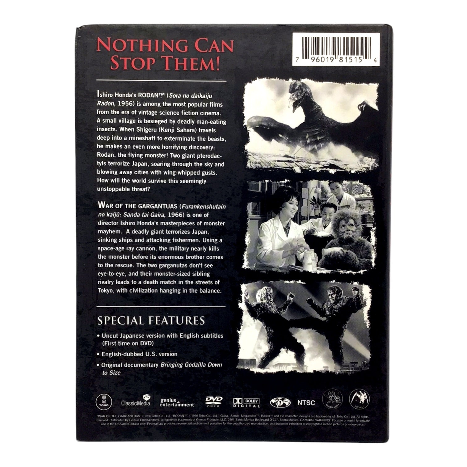 Rodan & War of the Gargantuas DVD 2-Disc Collector’s Set – Toho Master Collection