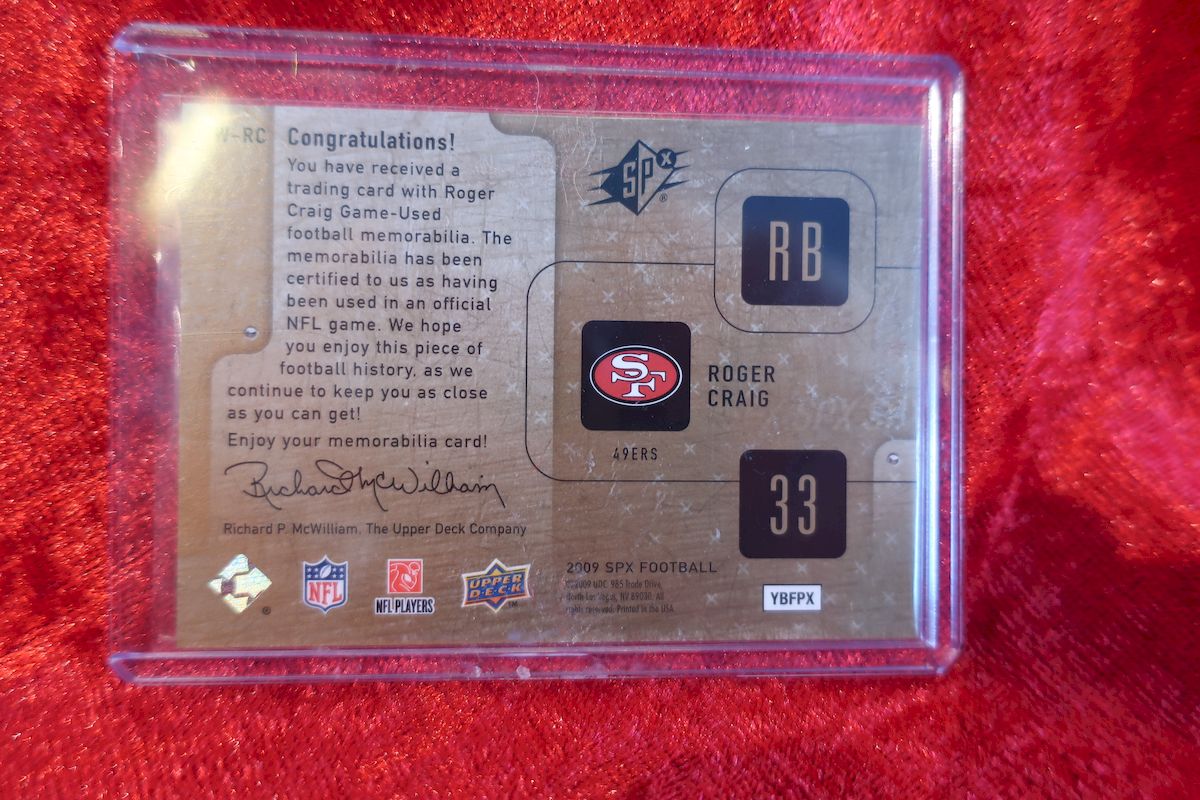 Roger Craig autographed Football Card (San Francisco 49ers) 2009