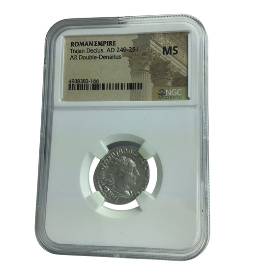 Roman Silver Coin of Trajan Decius AD 249-251 AR Denarius NGC MS