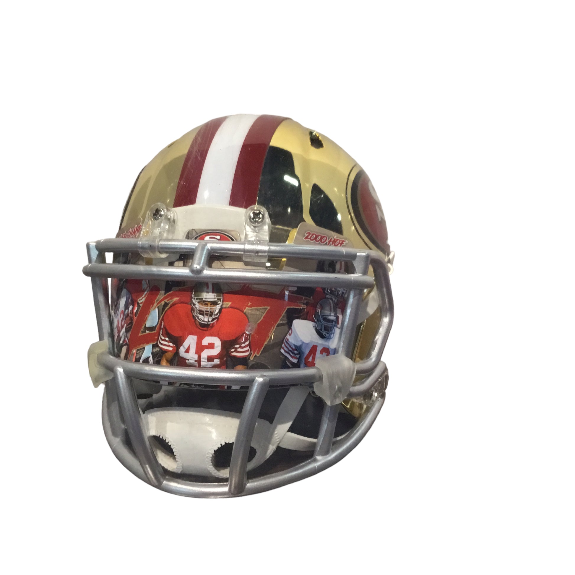 Ronnie Lott Autographed San Francisco 49ers HOF 2000 Chrome Mini Helmet with Beckett Certification
