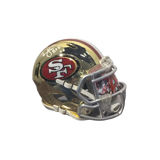 Ronnie Lott Autographed San Francisco 49ers HOF 2000 Chrome Mini Helmet with Beckett Certification