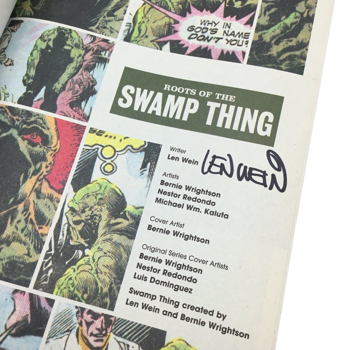 Roots of Swamp Thing Trade Paperback (2011) Signed by Len Wein – Unauthenticated Autograph