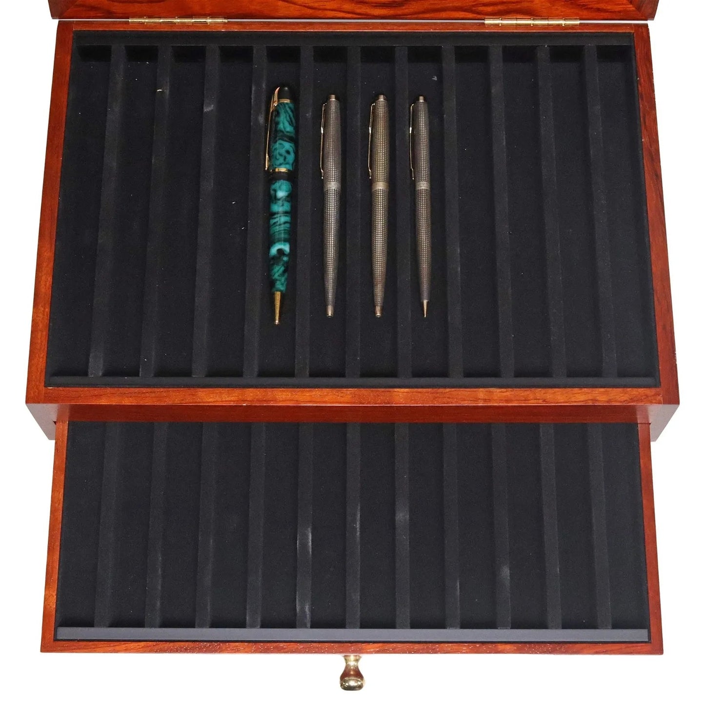 Rosewood twenty-four pen display case (Pens Not Included)