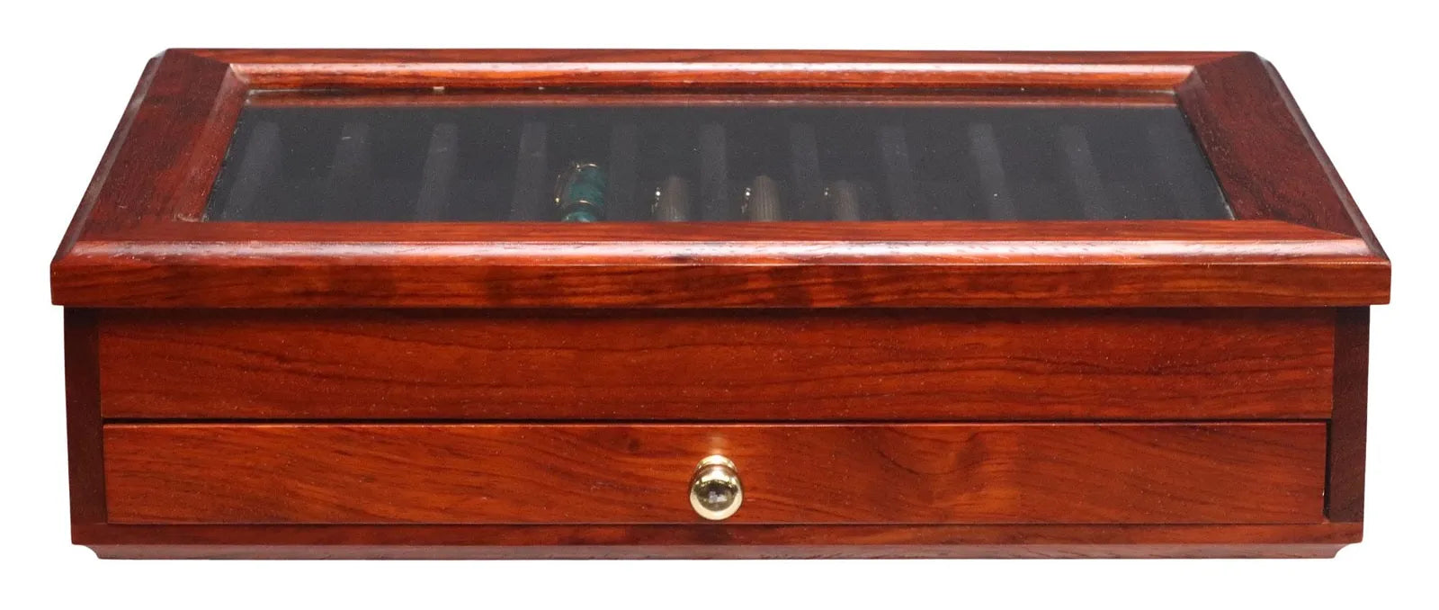 Rosewood twenty-four pen display case (Pens Not Included)