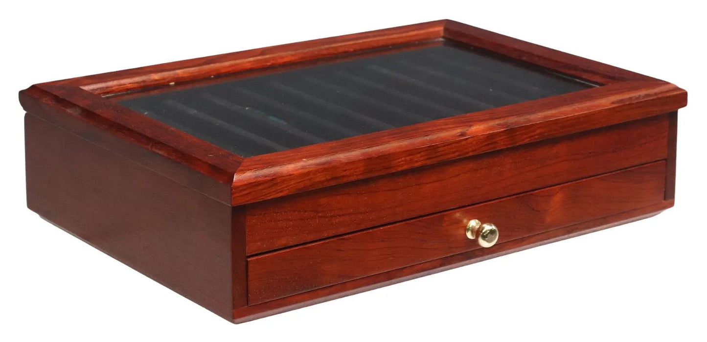 Rosewood twenty-four pen display case (Pens Not Included)