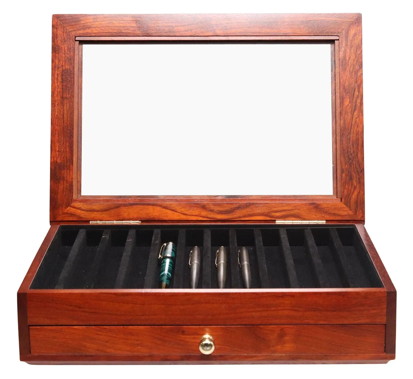 Rosewood twenty-four pen display case (Pens Not Included)