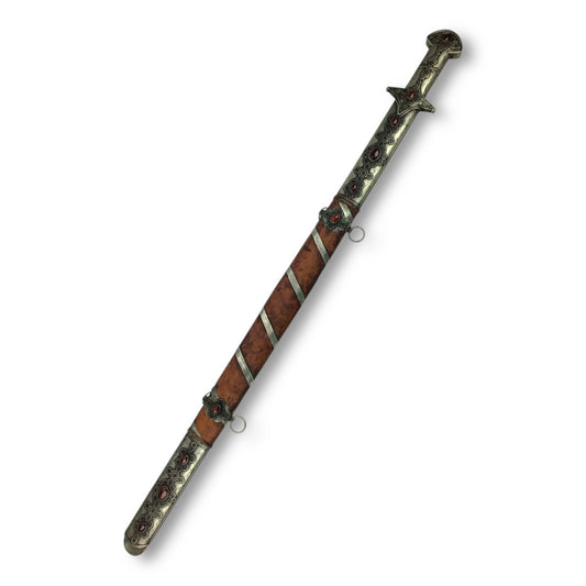 Russian Bukhara Silver Sword w/ Karelian Birch Accents