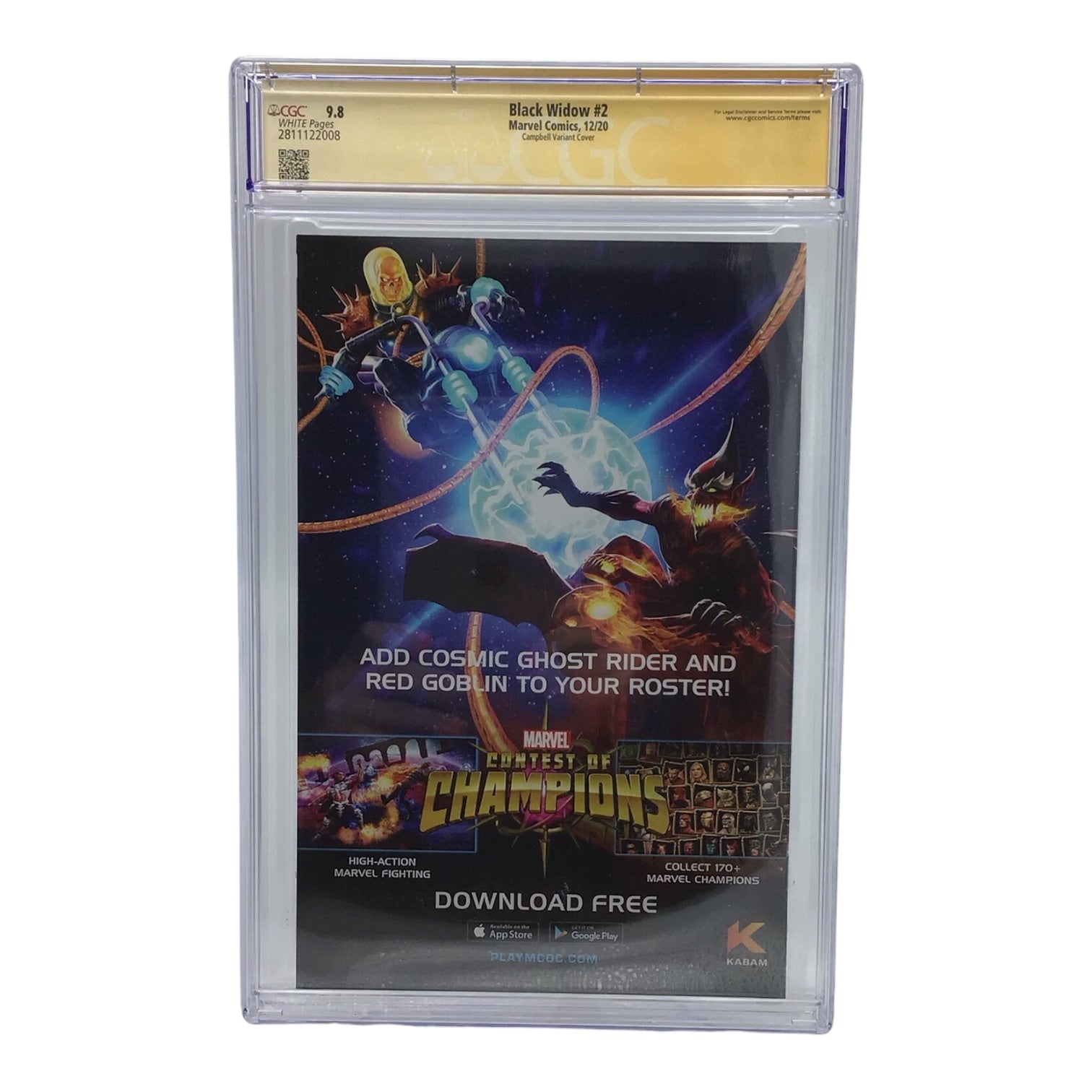SIGNED Black Widow #2 - CGC 9.8 Campbell Variant Cover