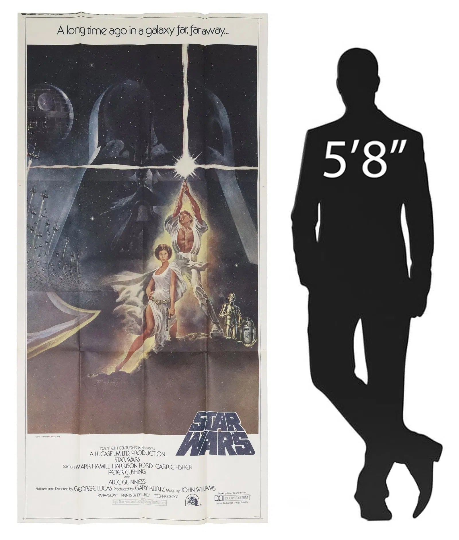 STAR WARS 1977 ORIGNAL 3-SHEET POSTER, "IN A GALAXY FAR, FAR AWAY" - Extremely Rare!