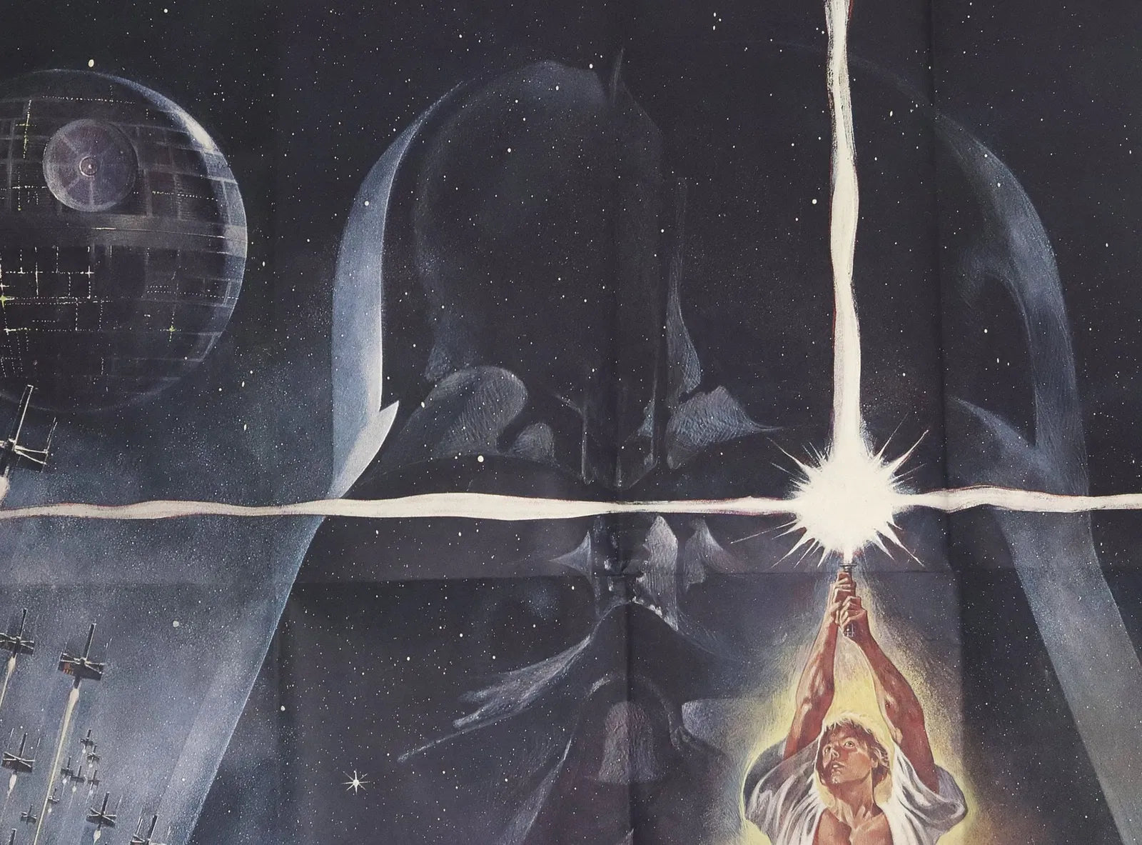 STAR WARS 1977 ORIGNAL 3-SHEET POSTER, "IN A GALAXY FAR, FAR AWAY" - Extremely Rare!