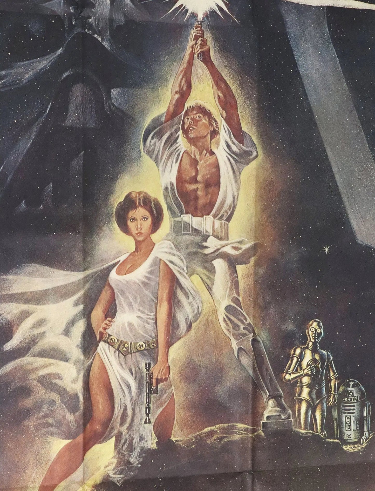 STAR WARS 1977 ORIGNAL 3-SHEET POSTER, "IN A GALAXY FAR, FAR AWAY" - Extremely Rare!