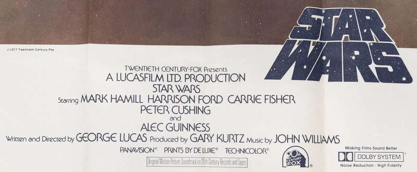 STAR WARS 1977 ORIGNAL 3-SHEET POSTER, "IN A GALAXY FAR, FAR AWAY" - Extremely Rare!