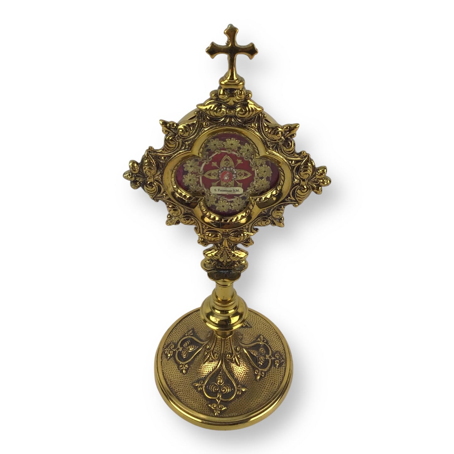 Saint Faustina Kowalska 1st Class Relic in Gilt Metal Altar Reliquary